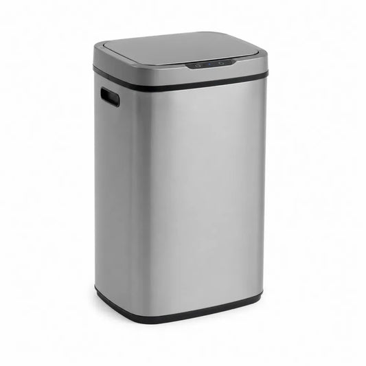 Küchenabfalleimer 50 L Sensor Mülleimer Edelstahl rechteckig Silber Schwarz automatische Deckelöffnung