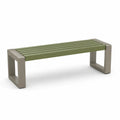 Gartenbank 2-Sitzer 150 cm x 40 cm x 45 cm Aluminium Olivgrün Taupe rechteckig ohne Rückenlehne