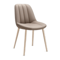 Esszimmerstuhl gepolstert ohne Armlehnen Samtstoff Holzbeine Natur Beige 45 x 52 x 82 cm