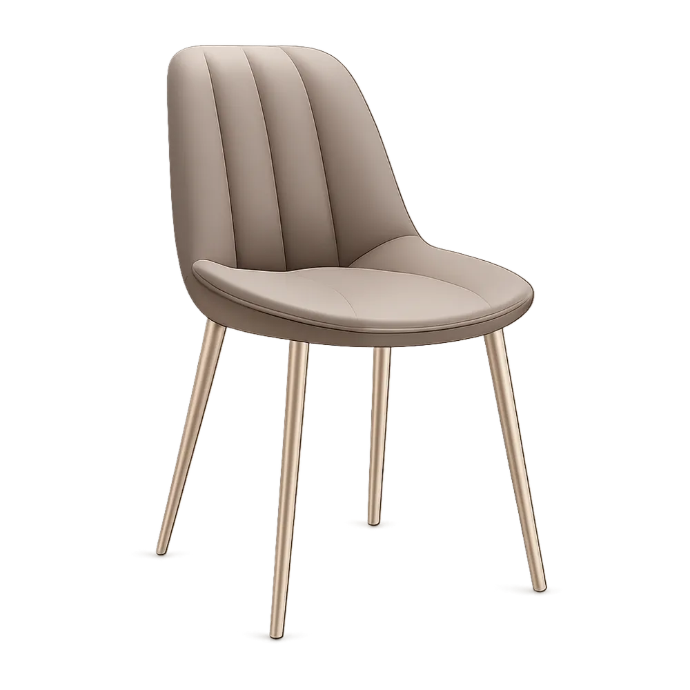 Esszimmerstuhl gepolstert ohne Armlehnen Samtstoff Holzbeine Natur Beige 45 x 52 x 82 cm