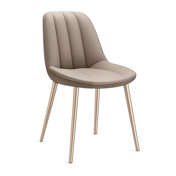 Esszimmerstuhl gepolstert ohne Armlehnen Samtstoff Holzbeine Natur Beige 45 x 52 x 82 cm
